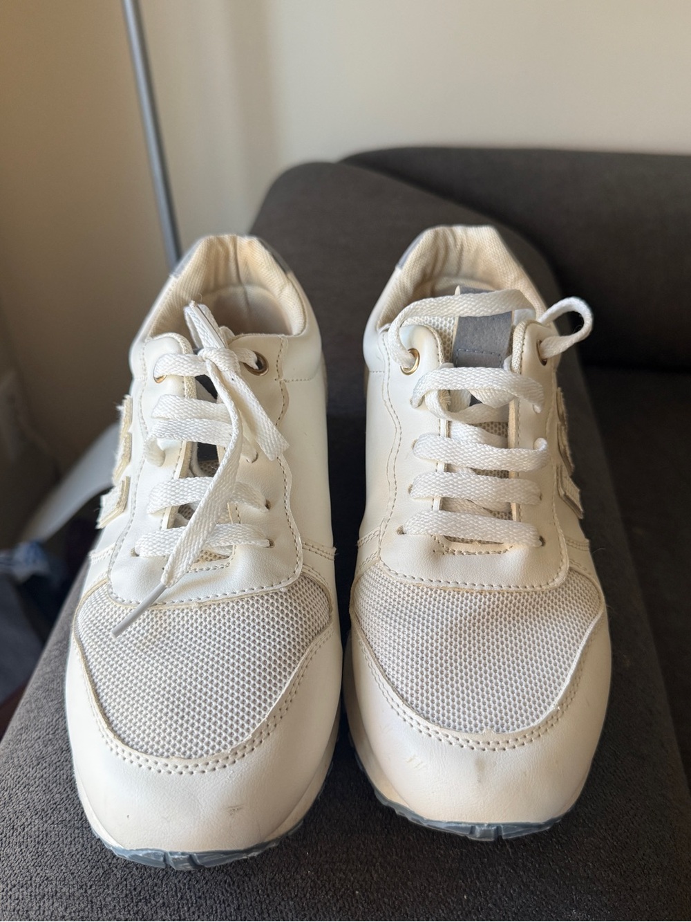 White & Gray Sneakers Like New